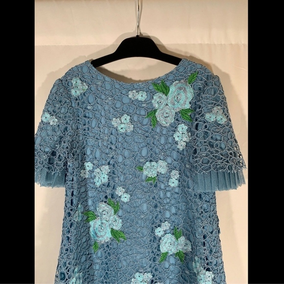 NEW $248 Tadashi Shoji Kids Bella Blossom Lace Dress Blue‎ [Girls SZ 10 ] - Picture 3 of 8
